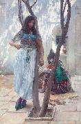 Ferdinand Max Bredt In a courtyard, Tunis oil painting artist